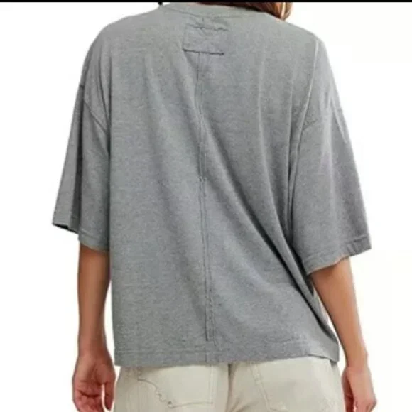 WE THE FREE PEOPLE THE PERFECT OVERSIZED TEE TOP TACKLE GREEN NEW S/M - Picture 2 of 9